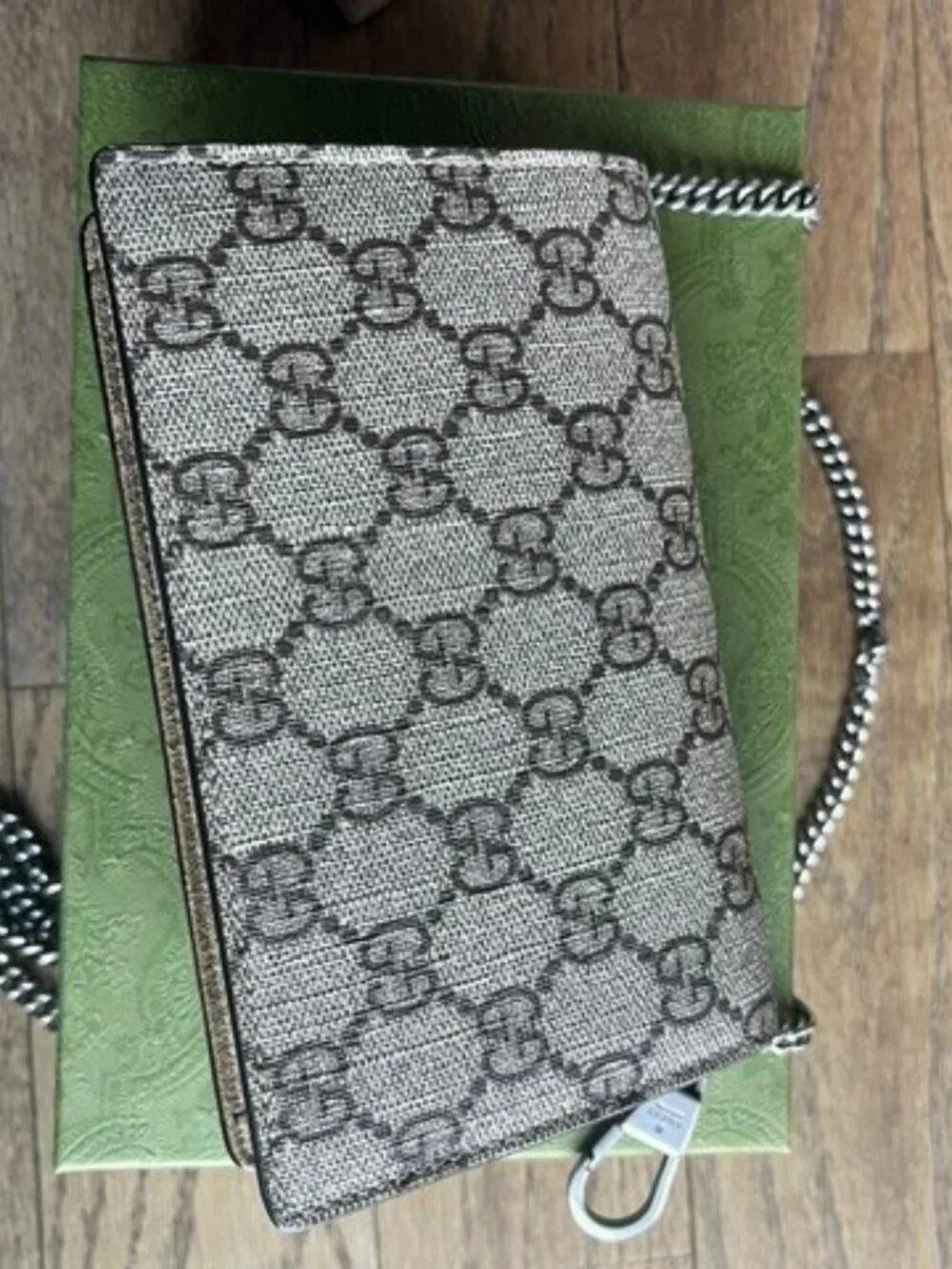 Gucci Beige Brown GG Supreme Dionysus Crossbody Bag